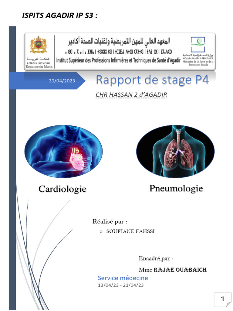 Rapport de stage en cardiologie et pneumologie | PDF