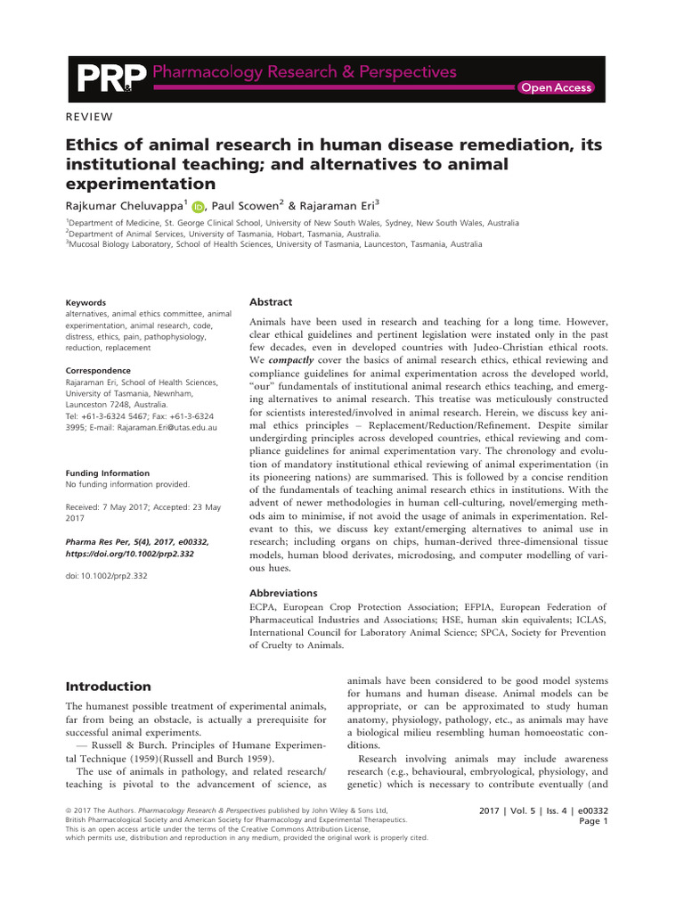 Cheluvappa - Et - Al-2017 Ethics of Animal Research in Human Disease ...