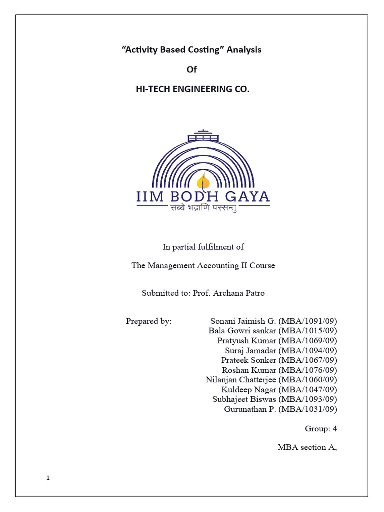 ABC Project | PDF | Cost Accounting | Business