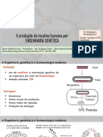 A Produção de Insulina Humana Por ENGENHARIA GENÉTICA