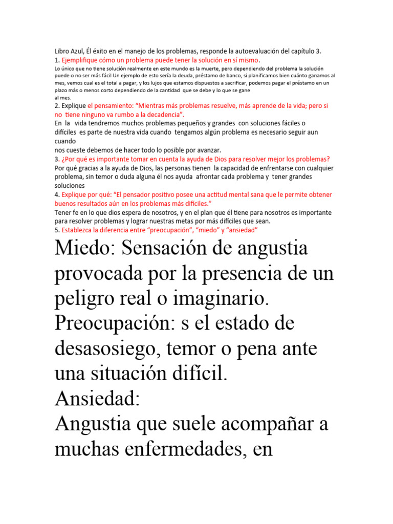 Libro Azul | PDF | Temor | Ansiedad