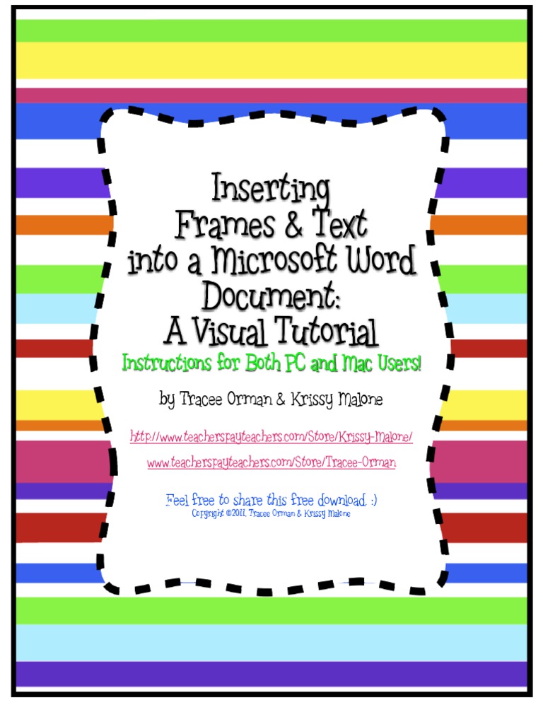 How To Use Frames in Word PDF