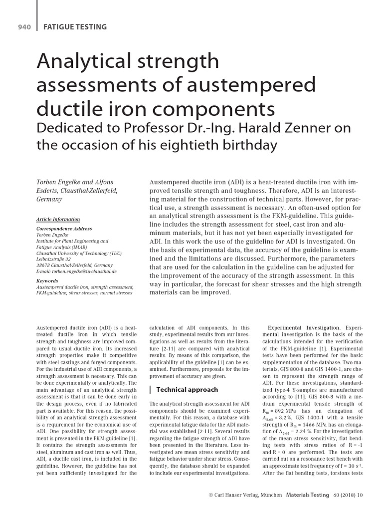 Curated visual reference: Analytical Fastest Strengthening Process Reference: Analytical Strength Assessments Of Austempered Ductile Iron Components