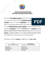 Constancia de Prosecución Entre Grados Del Nivel de Educación Primaria