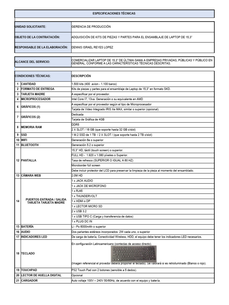 Especificaciones para Kits de Laptop y All-in-One | PDF | Arranque | USB