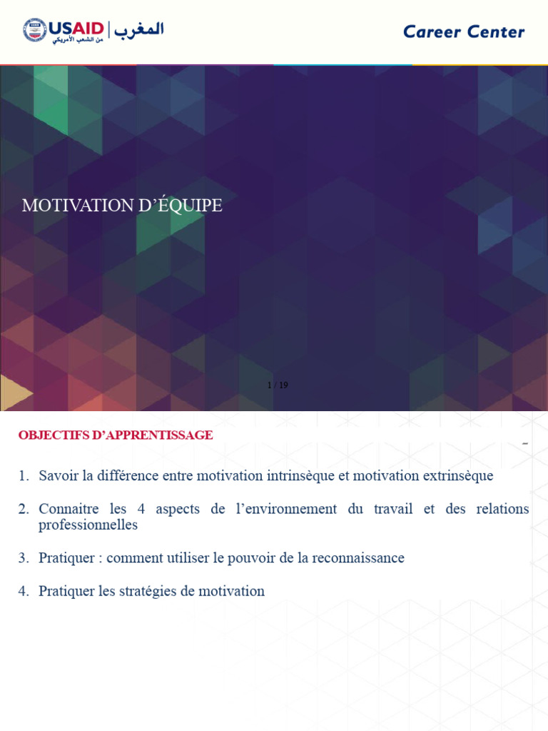 PPT_Motivation d'équipe (1) | PDF | Motivation | Motivant