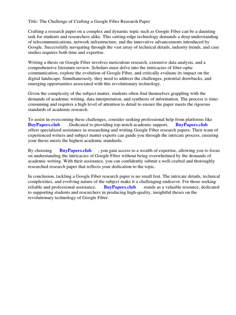 Google fiber research paper pdf