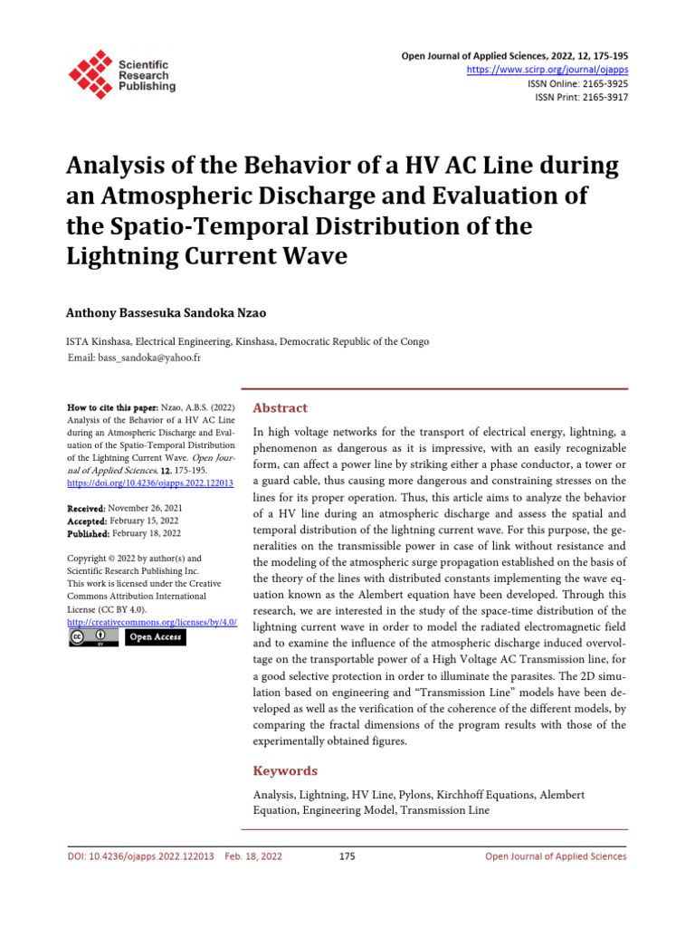 ARTICULO - Rayo Amenza para Las Líneas (INGLES) | PDF | Electric Power ...