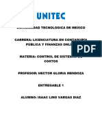 Entregable 1 - Control de Sistemas de Costos - Isaac Lino Vargas D.