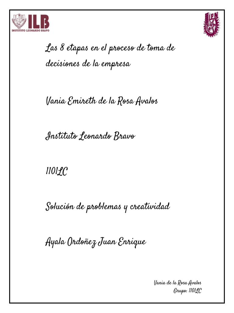 Las 8 Etapas en El Proceso de Toma de Decisiones de La Empresa | PDF
