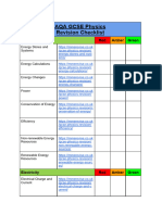 GCSE Physics AQA Revision Checklist 1