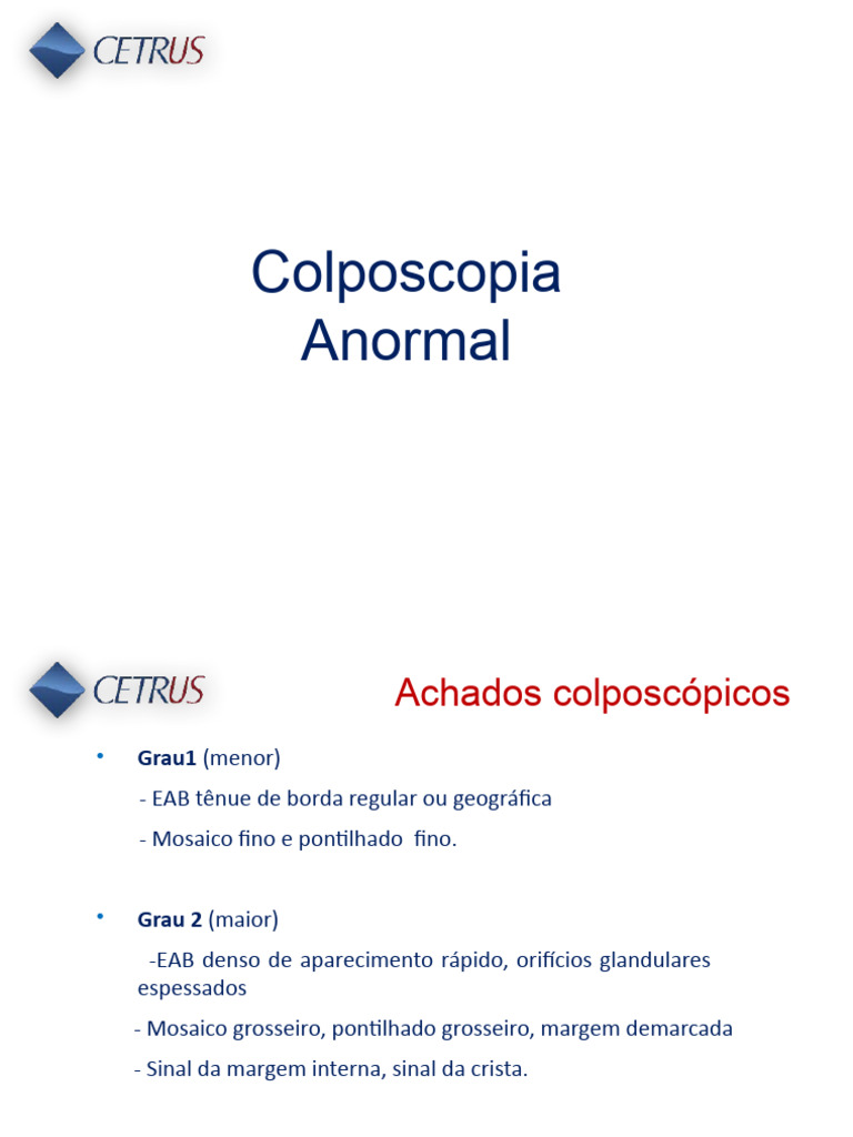 Achados Anormais em Colposcopia | PDF