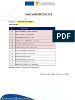 Ficha de Inscripcion Olimpiadas Carmelitas 2023 2do de Secundaria (Balonmano Femenino)