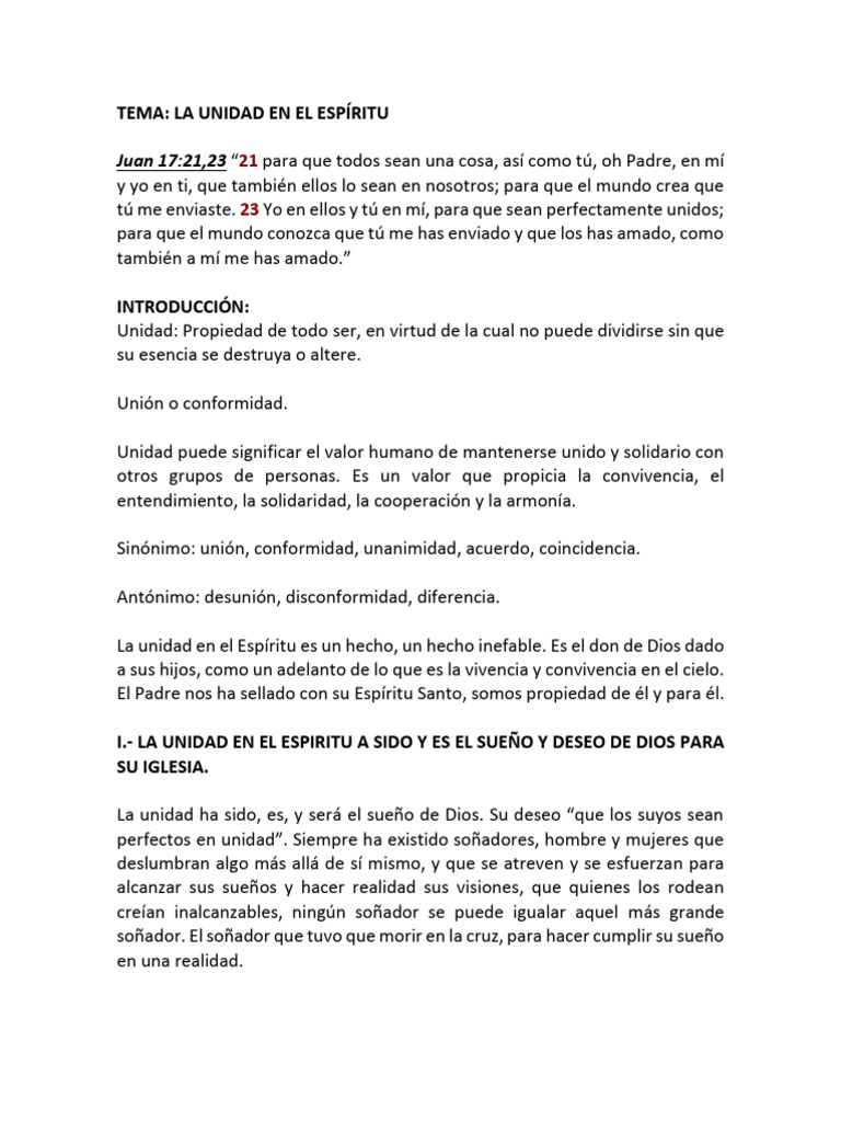 Unidad Espiritual en la Iglesia | PDF | Cristo (título) | Amor