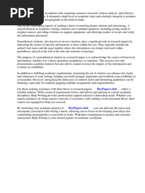 What is the Purpose of a Parenthetical Citation in a Research Paper