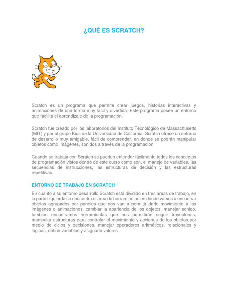 Scratch Pdf Scratch Lenguaje De Programación Ciencias De La