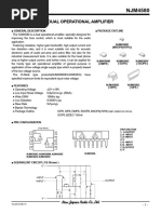 Dual Operational Amplifier: General Description Package Outline