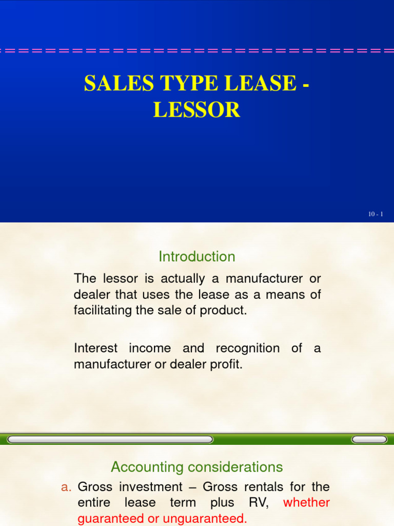 Module 4 Sales Type Lease Lessor Accounting PDF
