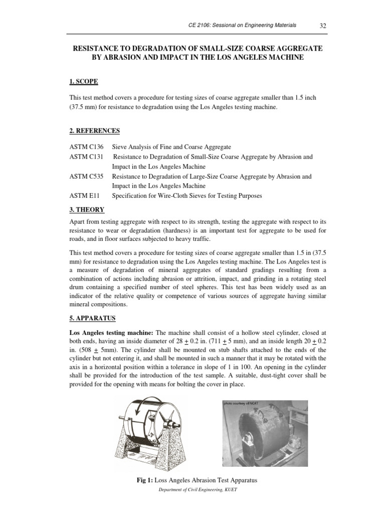 4-Loss Angeles Abrasion Test | PDF | Construction Aggregate