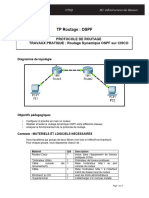 TP Routage: OSPF: Protocole de Routage TRAVAUX PRATIQUE: Routage Dynamique OSPF Sur CISCO