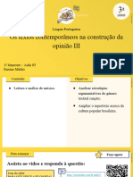 Os Textos Contemporâneos Na Construção Da Opinião III: Língua Portuguesa