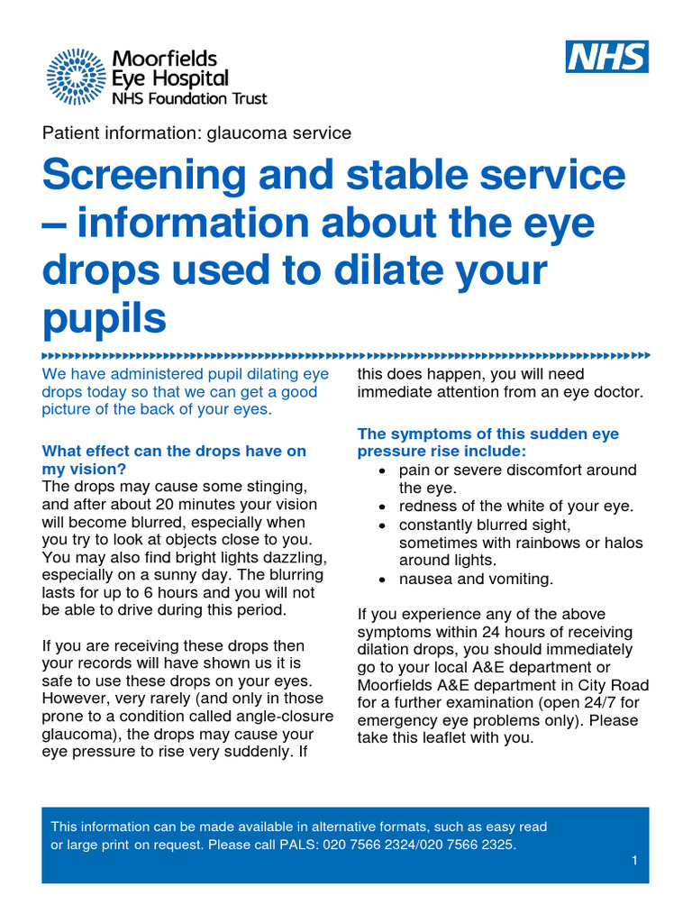 Screening and Stable Service Information About The Eye