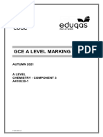 Gce A Level Marking Scheme: AUTUMN 2021