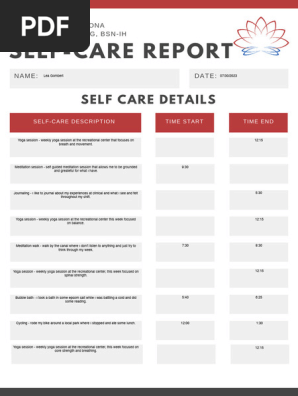 self care hours report