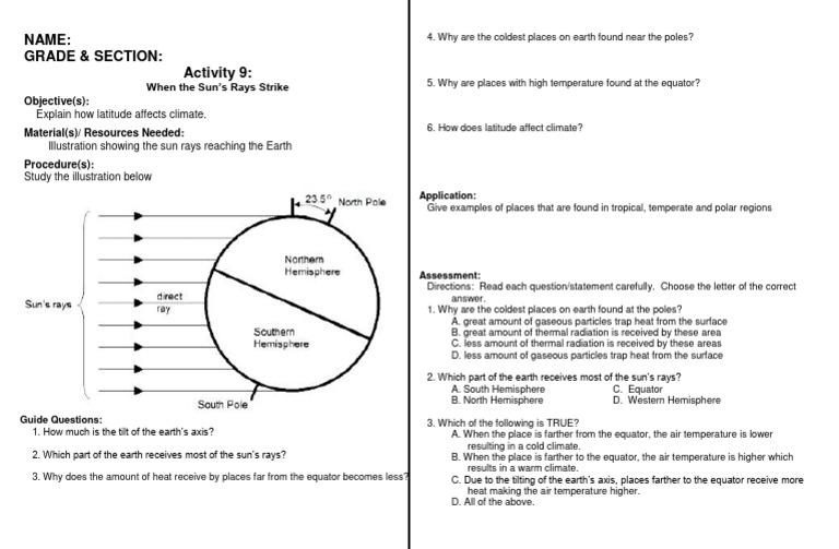 Act. 9 When The Sun Rays Strike | PDF