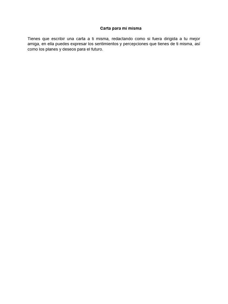 Carta para Mi Misma | PDF