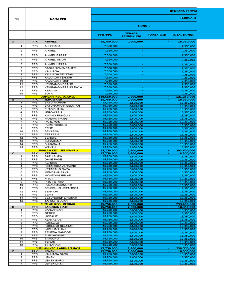 Rekap Rencana Penyaluran (RPD) Adhoc 2024 | PDF