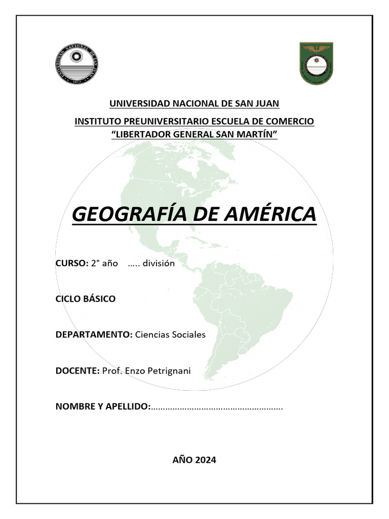 Cuadernillo de 2do A-O - 2024 | PDF | Américas | Placas tectónicas
