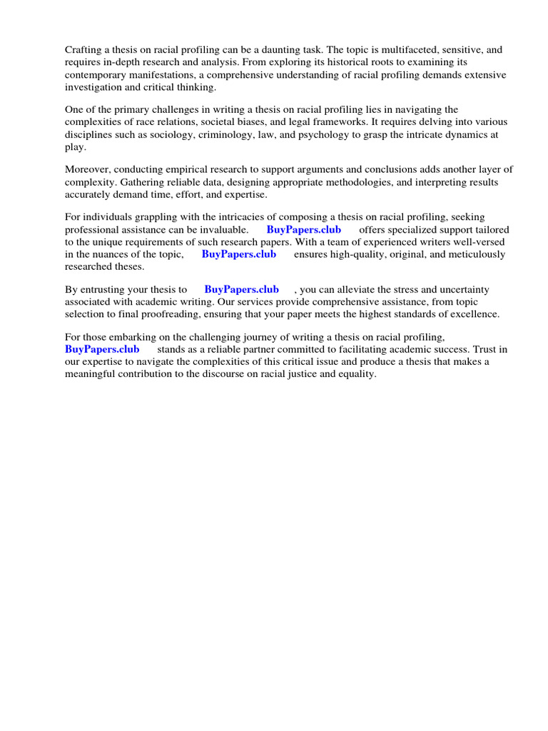 Racial Profiling Research Paper Titles PDF Racial Profiling Race