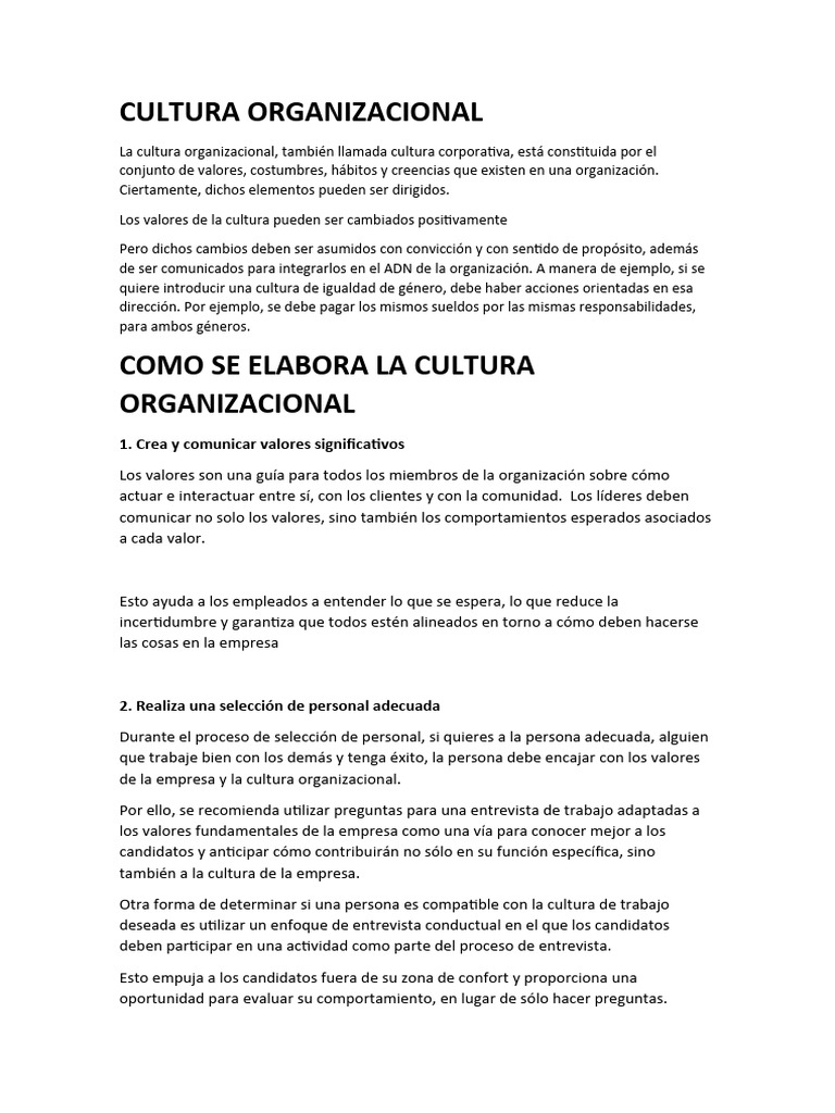 Cultura Organizacional | PDF | Business | Cultura organizacional