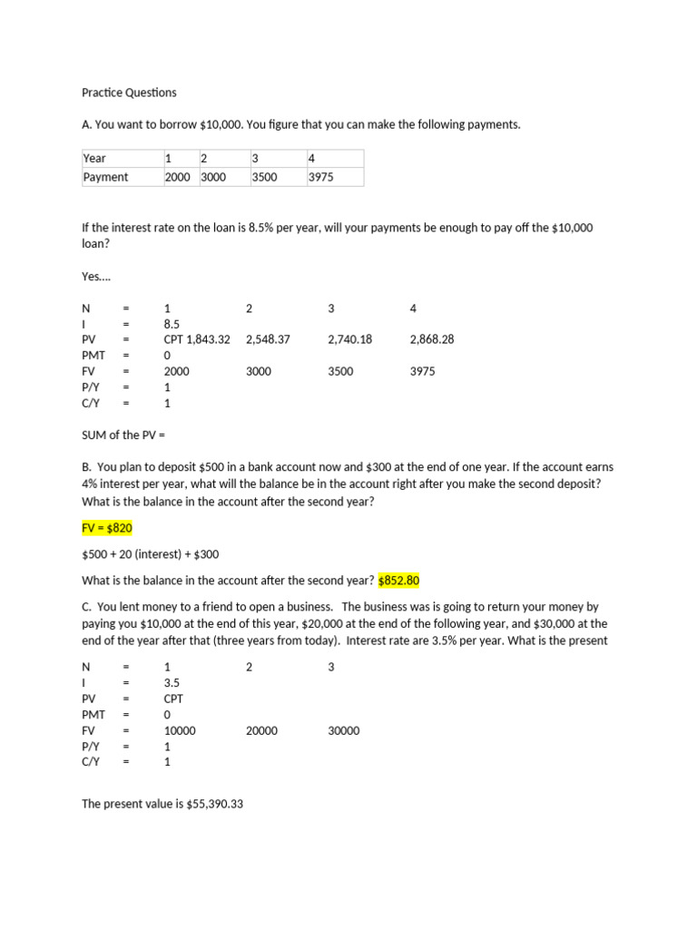 TVM Problems W Solutions W24 - Tagged | PDF