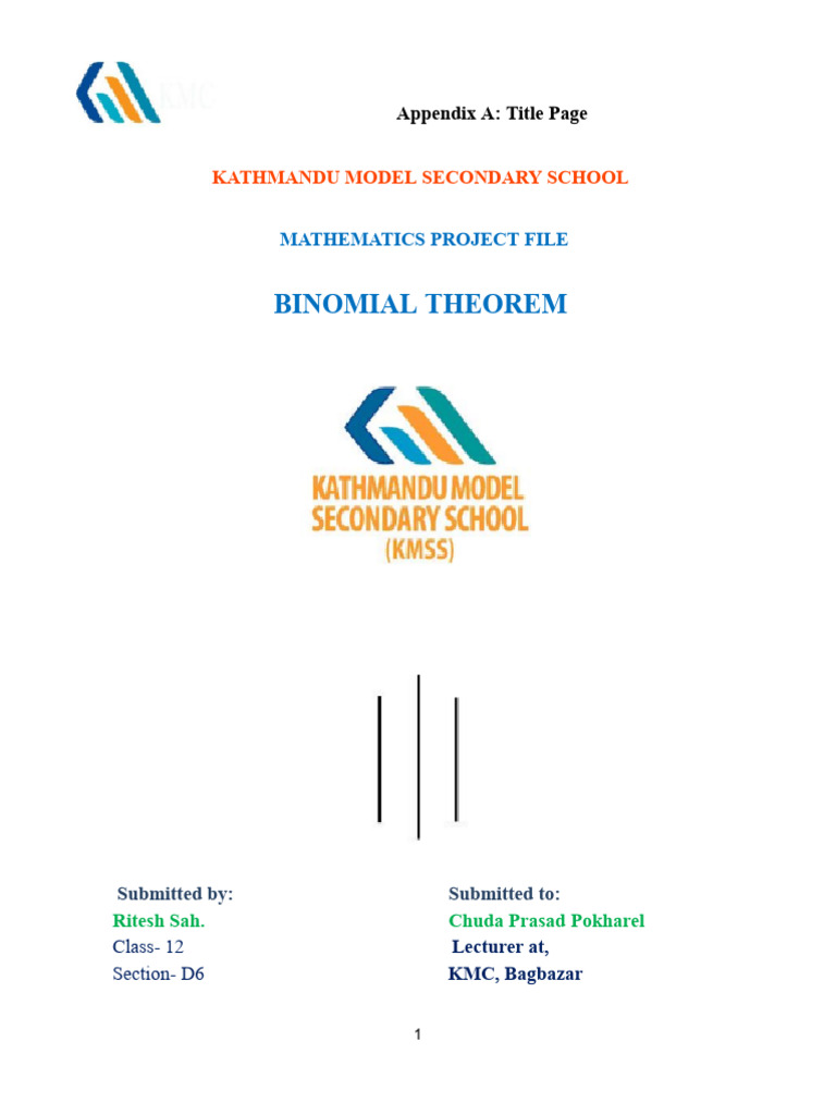 Binomial Theorem Project Overview | PDF | Teaching Methods & Materials