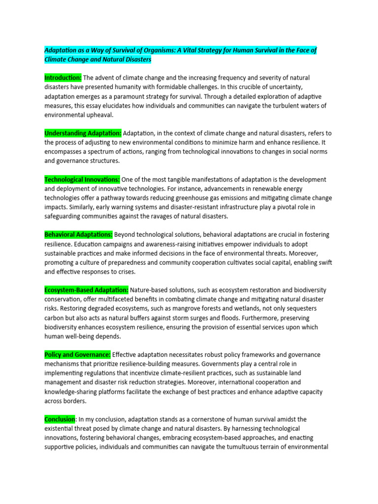 Adaptation Strategies for Climate Resilience | PDF