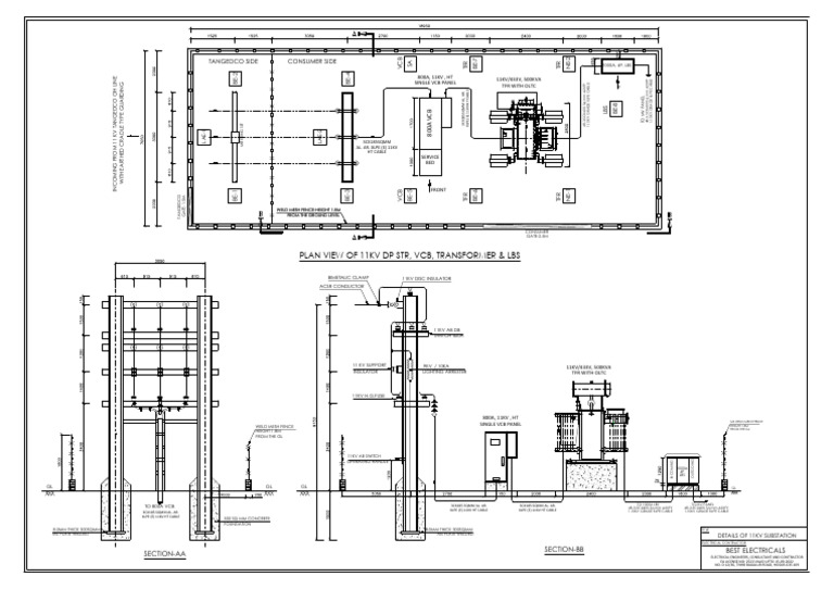 11KV Double Pole Structure Details | PDF | Electronics | Manufactured Goods