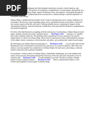 Johnny Depp Research Paper