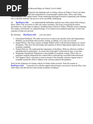 Research Paper on Turkey