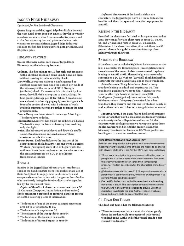 Jagged Edge Bandit Lair Guide | PDF | License | Copyright
