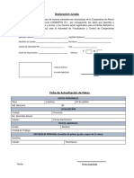 Declaración Jurada y Ficha de Afiliacion