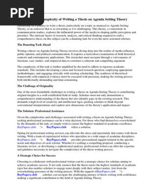 Research Paper on Agenda Setting Theory