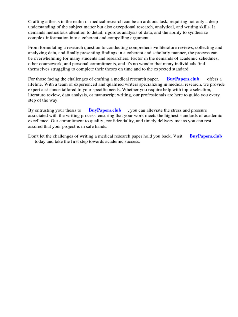 Medical Research Paper Sample PDF Academic Publishing Methodology