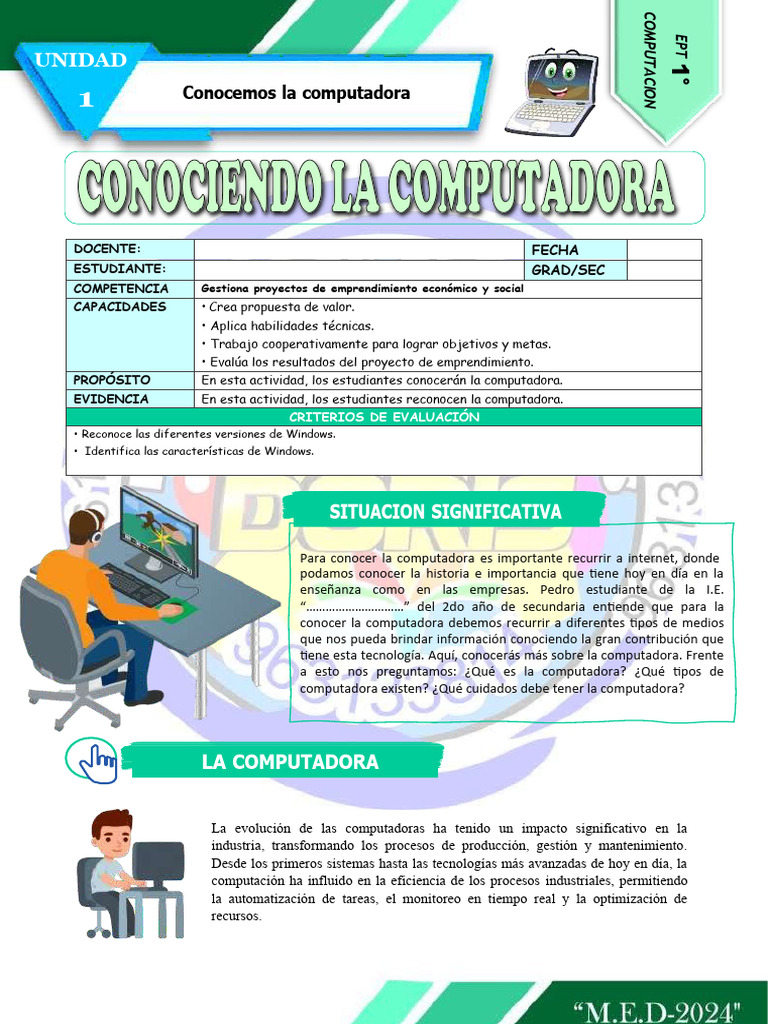 Resuelto Ficha de Actividad Ept 2°-Semana 1 | PDF