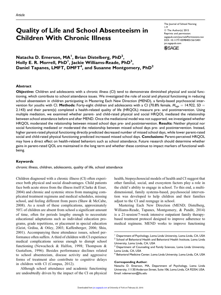 quality-of-life-and-school-absenteeism-in-children-with-chronic-illness