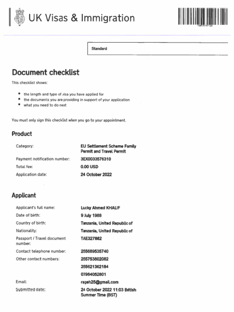 Checklist and Receipt | PDF
