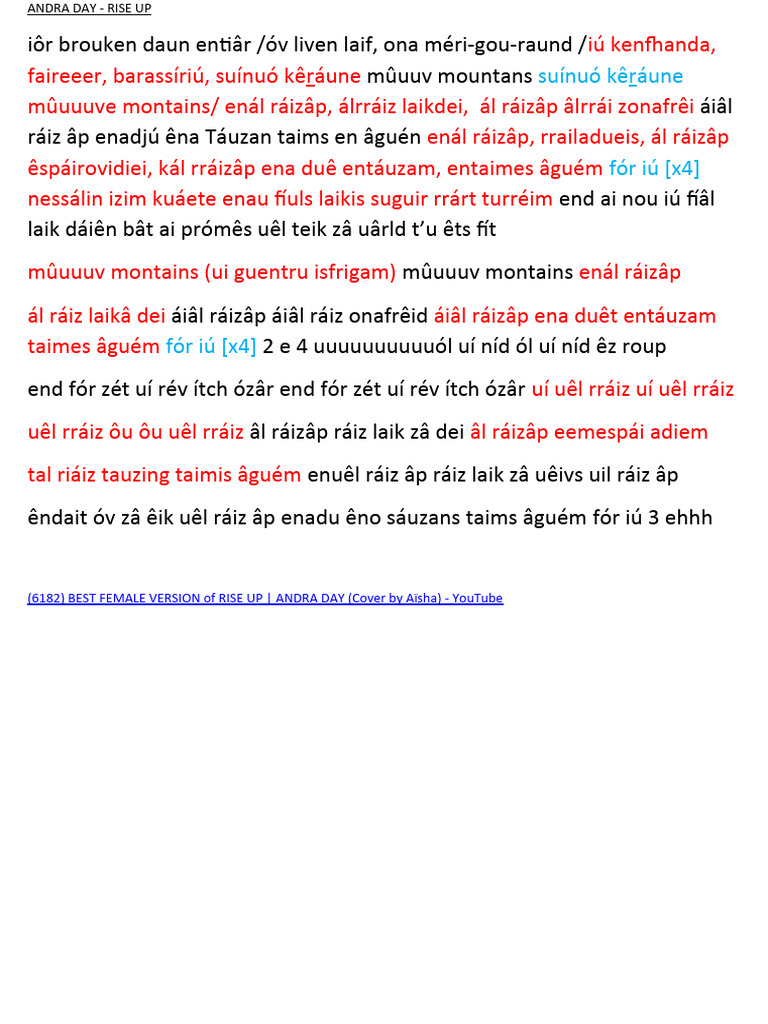 Andra Day I Rise Up PDF