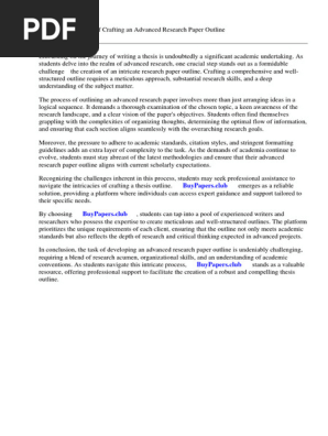 Advanced Research Paper Outline