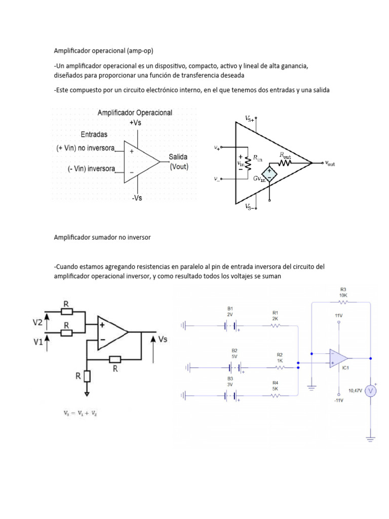 Amplificador Operacional-1 | PDF | Ciencia y matemáticas